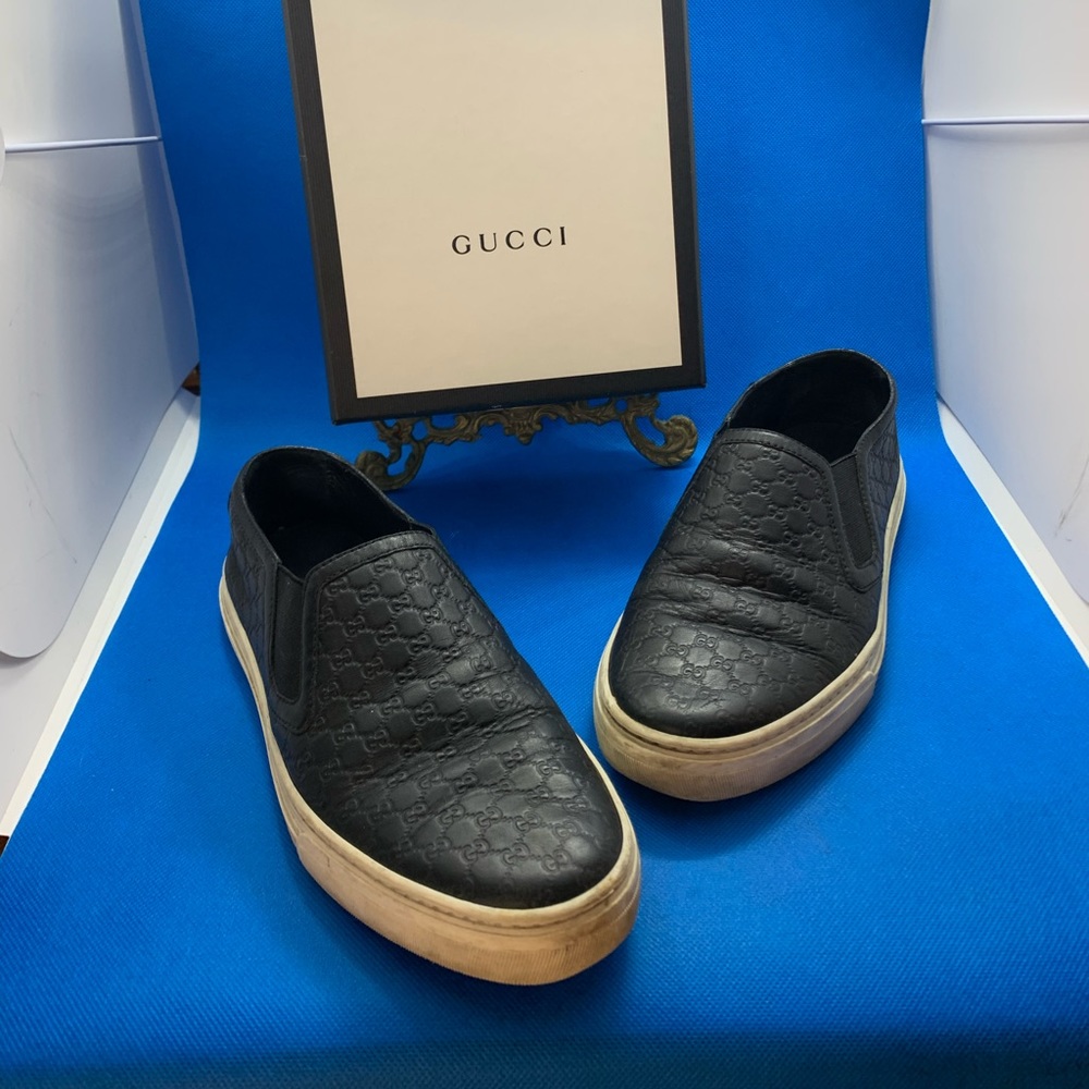 $620~GUCCI~Leather GUCCISSIMA Slip-On Sneakers~36.5 or‎ 6.5